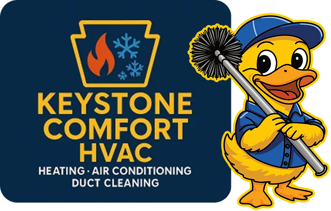 Keystone Comfort HVAC Logo with duck